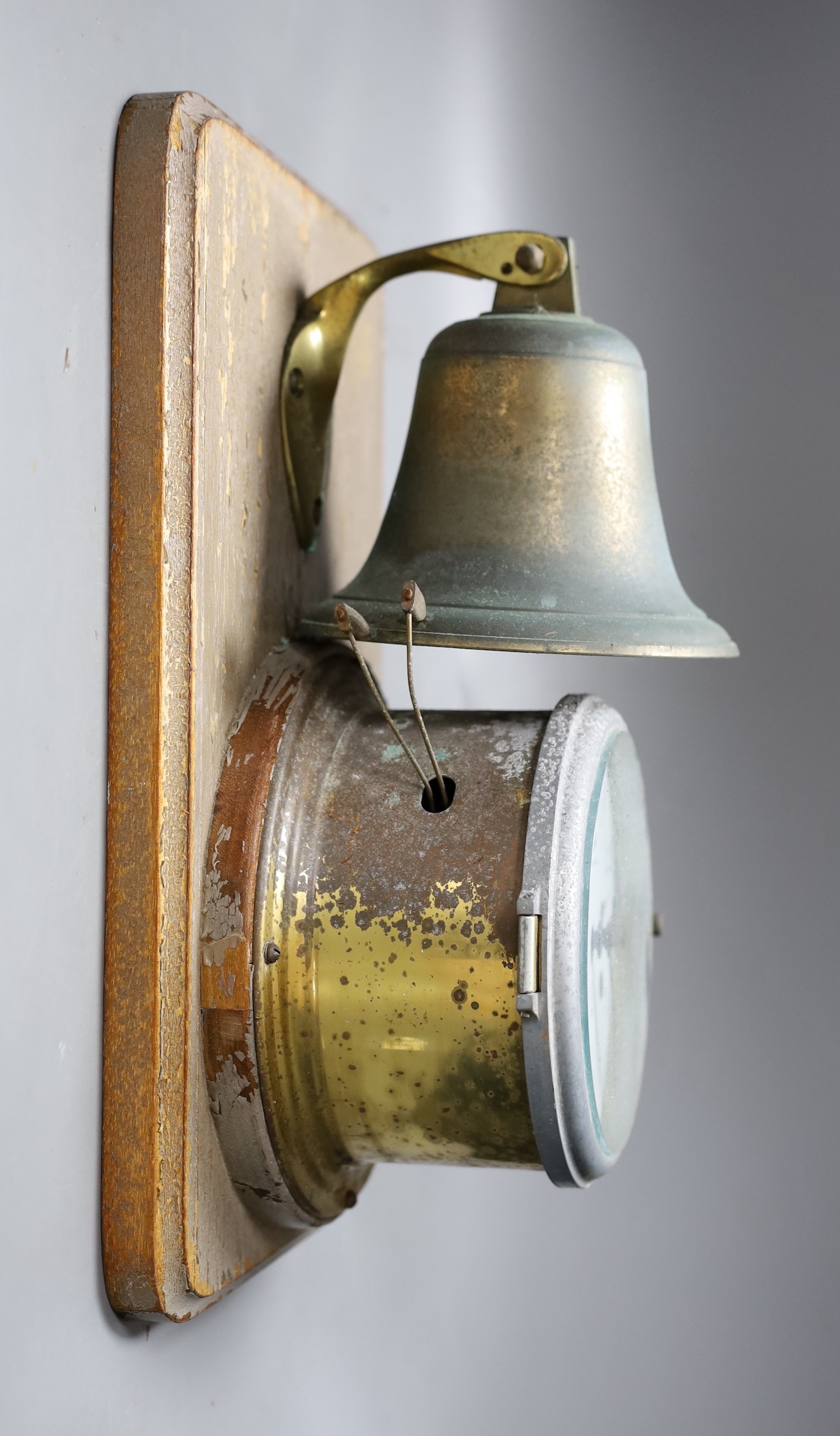 A Royal Mariner bulkhead clock - 36cm tall